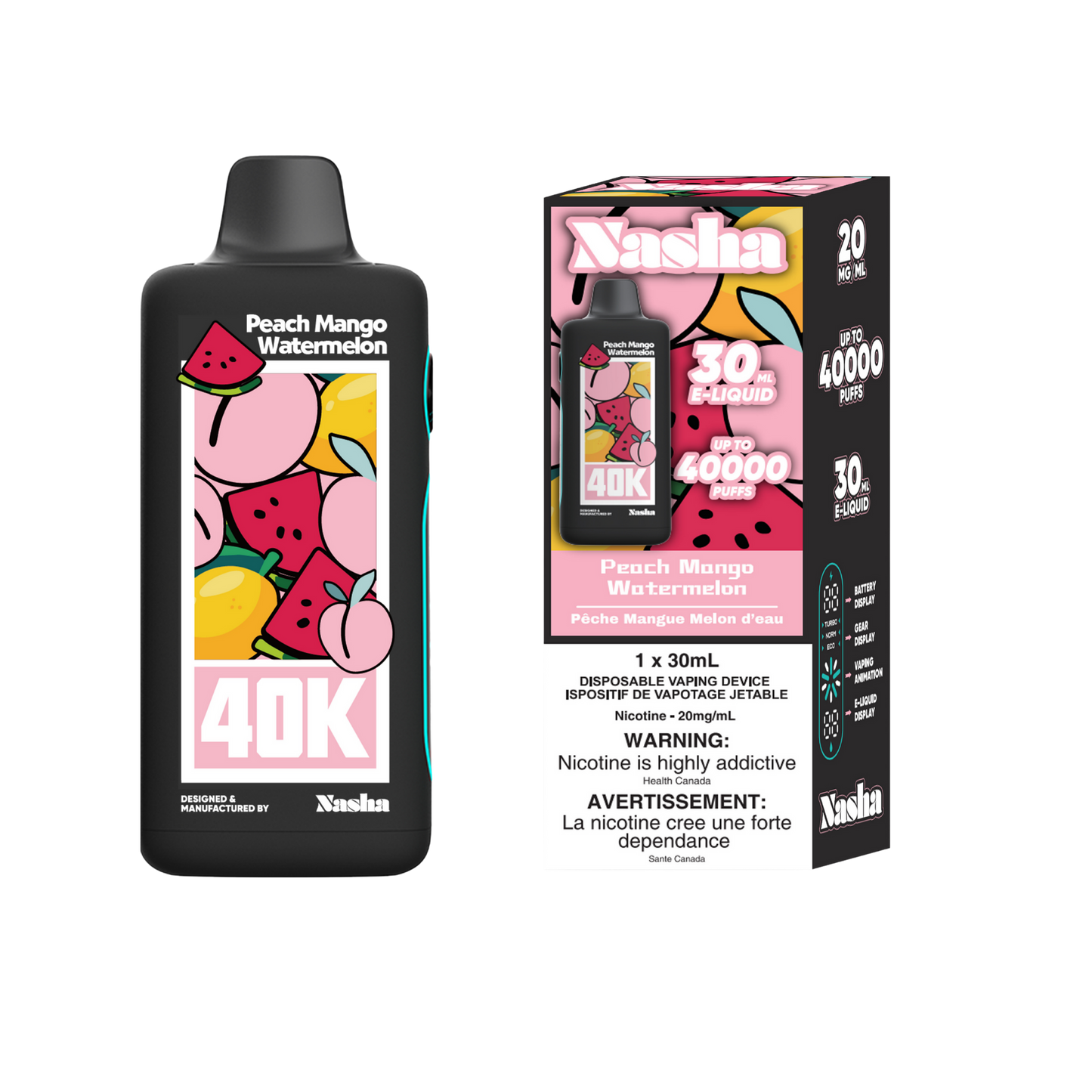 Nasha 40K – Peach Mango Watermelon